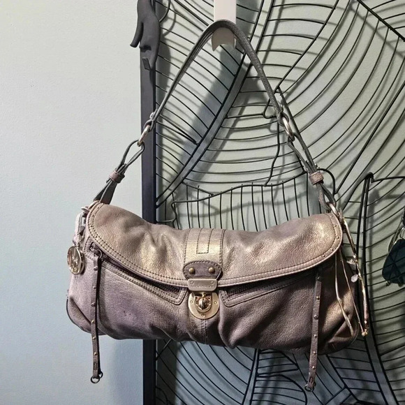 Hayden Harnett | Georgous Leather Iridescent  Greige Baguette Shoulder Bag - Picture 17 of 17